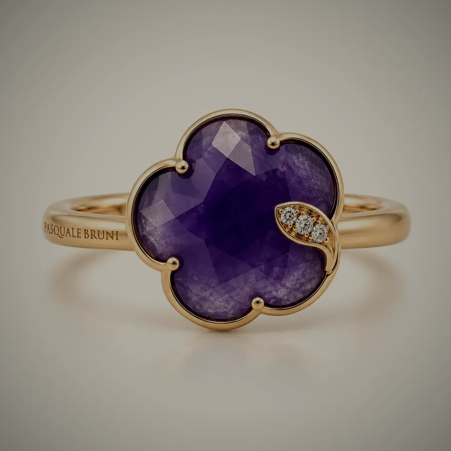 Pasquale Bruni Bon Ton Blütenring mit violettem Stein und Diamanten